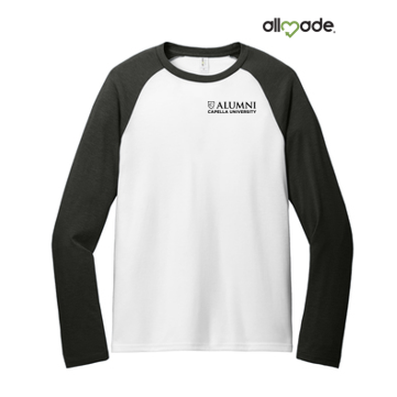 CAPELLA ALUMNI - Allmade® Unisex Tri-Blend Long Sleeve Colorblock Raglan - Space Black/Bright White