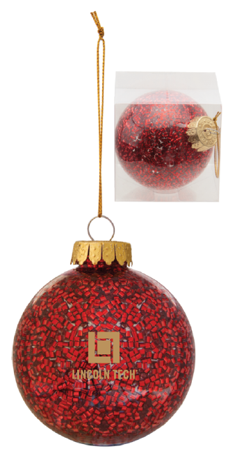 CAPELLA Holiday Glitz Ornament - Red with Gold Logo