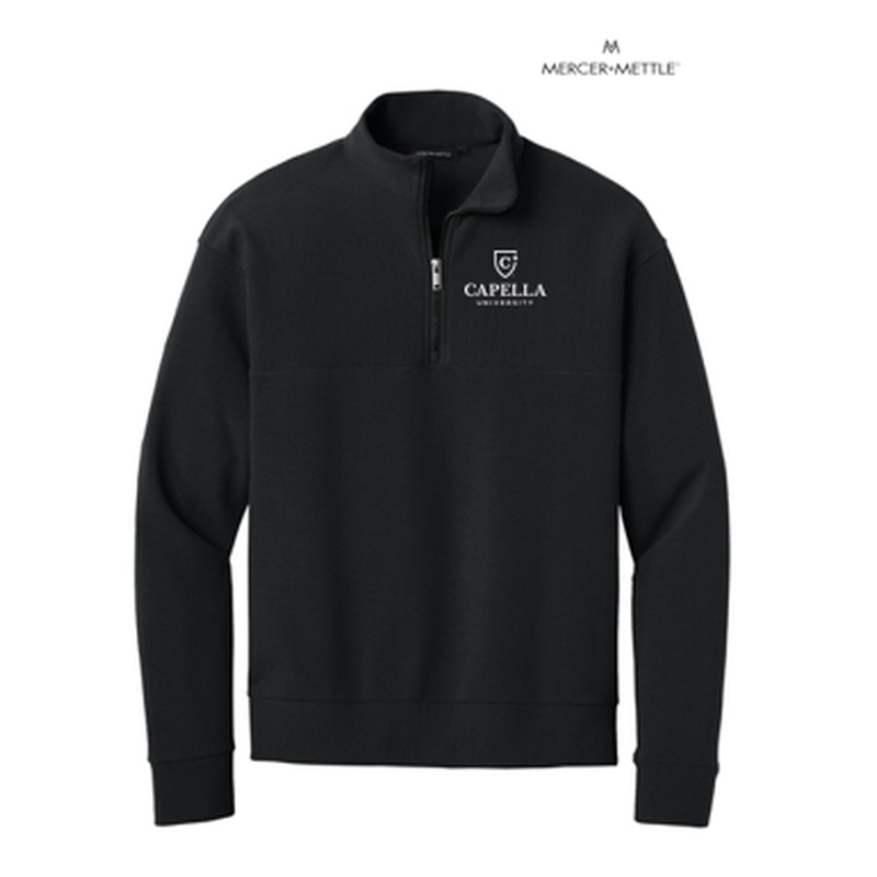 NEW CAPELLA Mercer+Mettle® Linear Texture 1/4-Zip - Deep Black