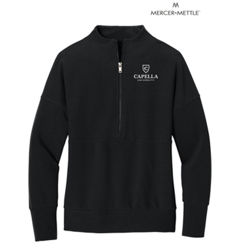 NEW CAPELLA - Mercer+Mettle® Women’s Linear Texture 1/4-Zip - Deep Black