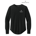 NEW CAPELLA Mercer+Mettle® Women’s Stretch Jersey Long Sleeve Blouson Top - Deep Black