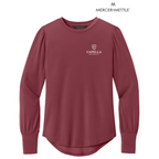 NEW CAPELLA Mercer+Mettle® Women’s Stretch Jersey Long Sleeve Blouson Top - Rosewood