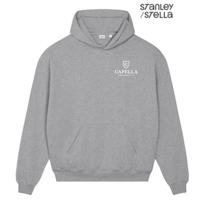 NEW CAPELLA Stanley/Stella Unisex Cooper Dry Hooded Sweatshirt - Heather Grey