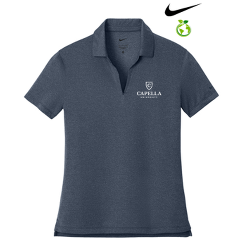 NEW CAPELLA Nike Women’s Dri-FIT Smooth Heather Polo - Navy Heather