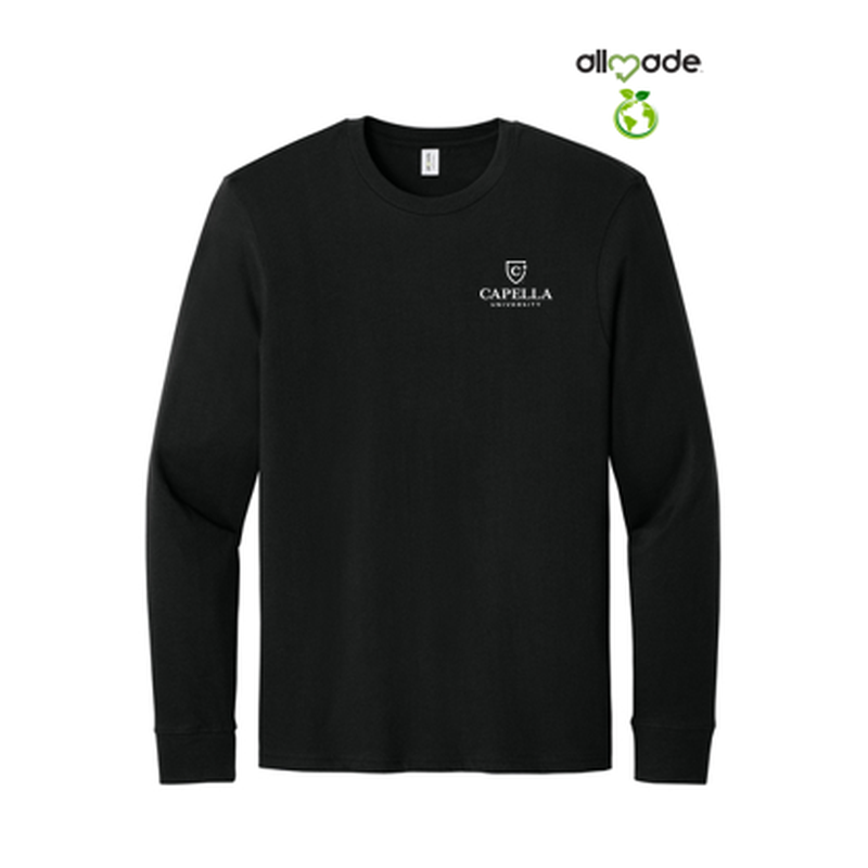 NEW Capella Allmade® Unisex Long Sleeve Organic Cotton Tee - Deep Black