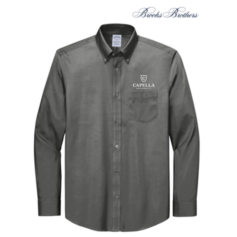 NEW Capella Brooks Brothers® Tall Wrinkle-Free Stretch Pinpoint Shirt - Deep Black