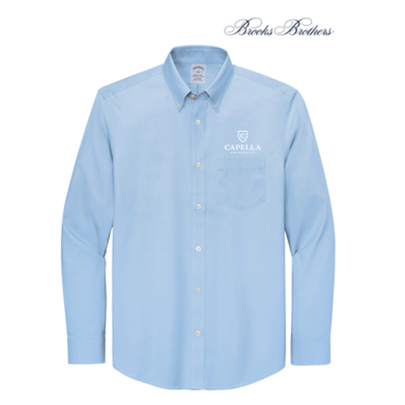 NEW Capella Brooks Brothers® Tall Wrinkle-Free Stretch Pinpoint Shirt - Newport Blue