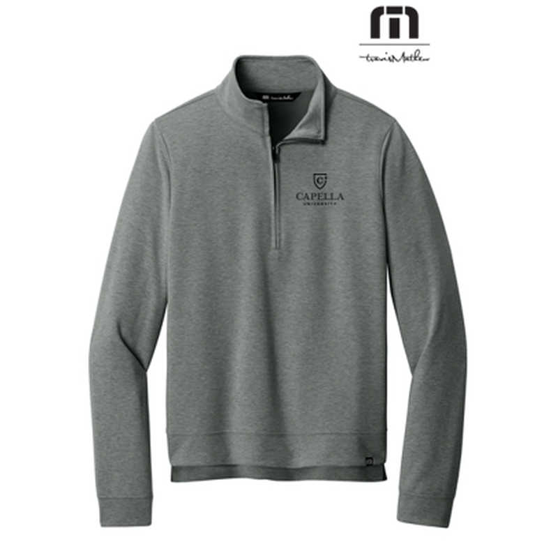 NEW Capella TravisMathew Women’s Coveside 1/2-Zip - Dark Grey Heather