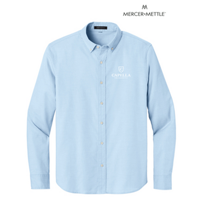 NEW Capella Mercer+Mettle® Long Sleeve Modern Oxford Shirt - Light Blue