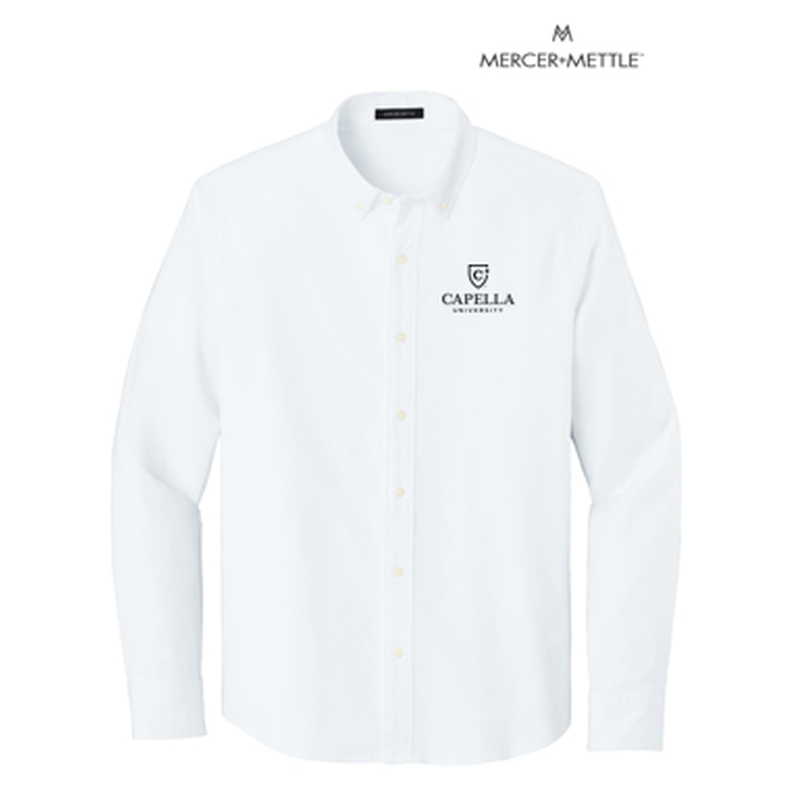 NEW Capella Mercer+Mettle® Long Sleeve Modern Oxford Shirt - White