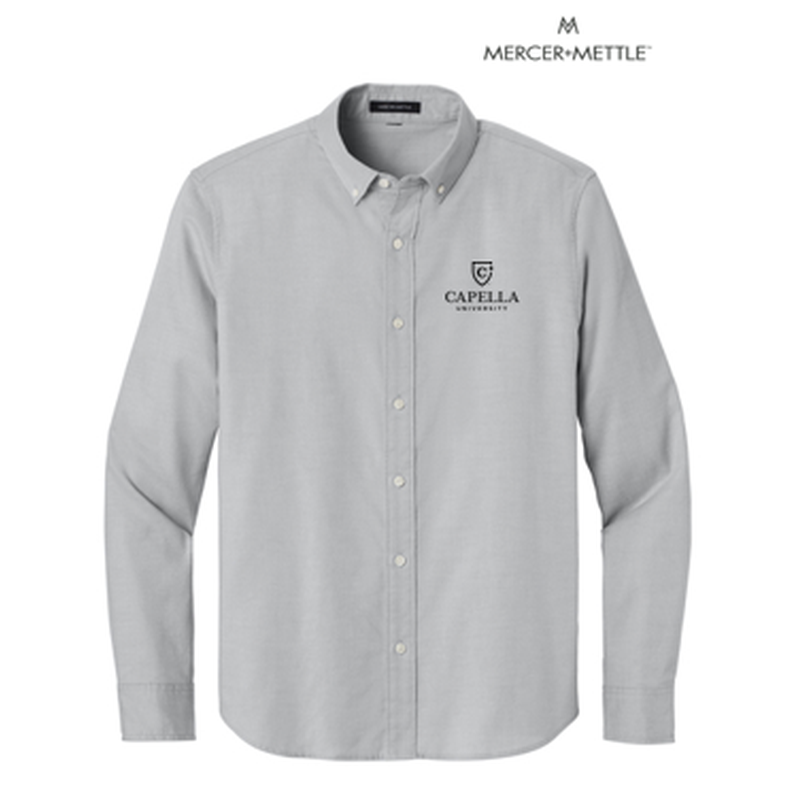 NEW Capella Mercer+Mettle® Long Sleeve Modern Oxford Shirt - Gusty Grey