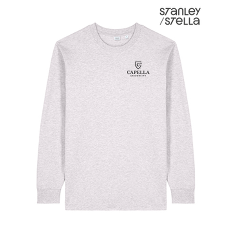 NEW CAPELLA Stanley/Stella Unisex Freestyler Heavyweight Long Sleeve Tee - Cool Heather Grey
