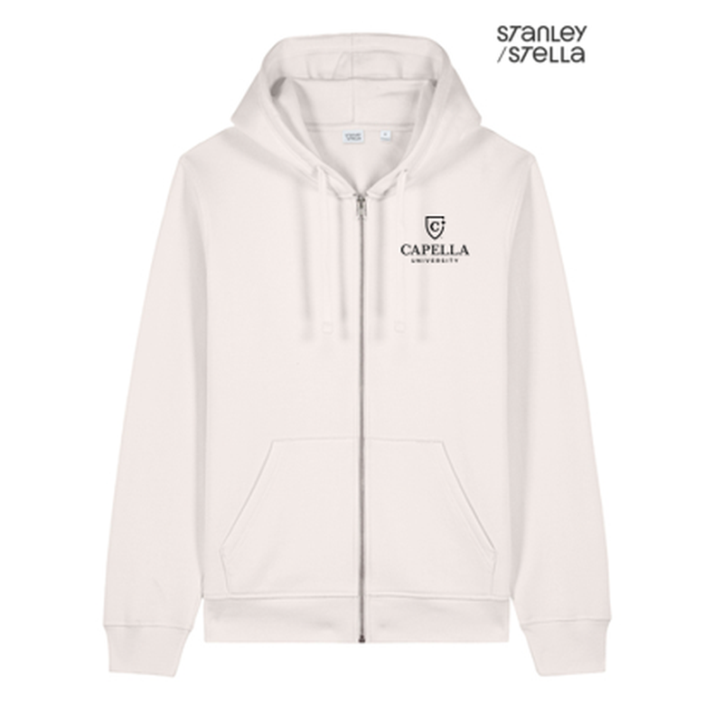 NEW Capella Stanley/Stella Unisex Mixer Full-Zip Hooded Sweatshirt - Vintage White