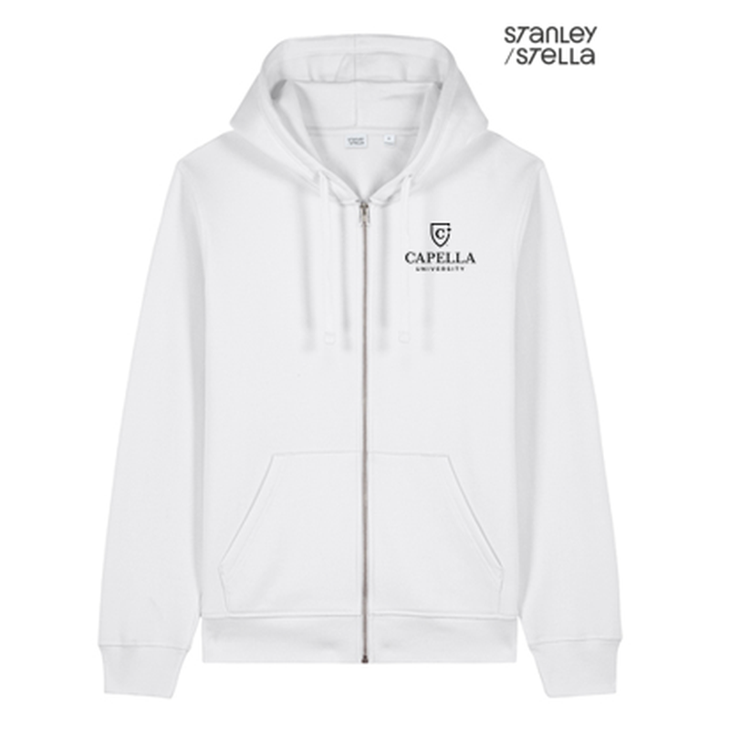 NEW Capella Stanley/Stella Unisex Mixer Full-Zip Hooded Sweatshirt - White