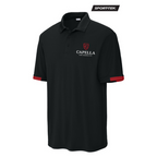 NEW CAPELLA Sport-Tek® Club Colorblock Polo - Black/Red