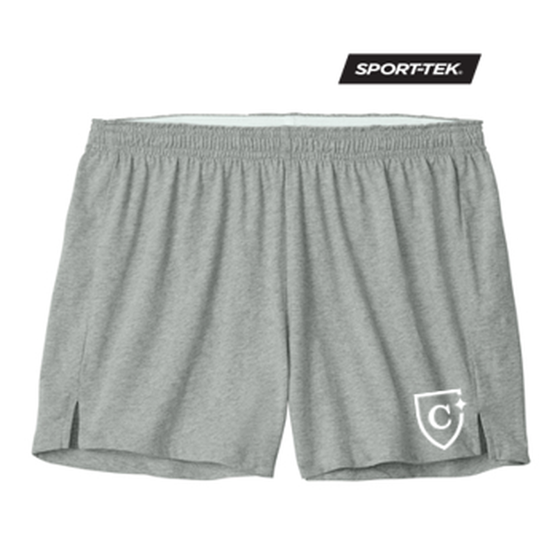 NEW CAPELLA Sport-Tek® Women’s Jersey Knit Squad Short - Heather Grey