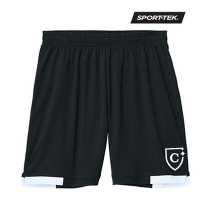 NEW CAPELLA Sport-Tek® Youth Club 5” Short - Black/White