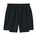 NEW CAPELLA Sport-Tek® Youth Club 5” Short - Black/White
