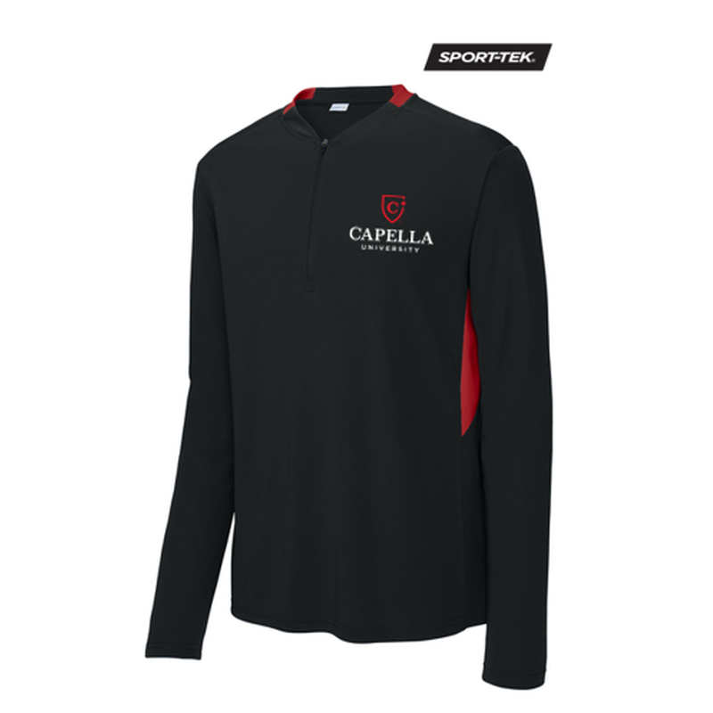 NEW CAPELLA Sport-Tek® Club 1/4-Zip Pullover - Black/Red
