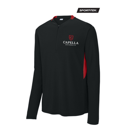 NEW CAPELLA Sport-Tek® Club 1/4-Zip Pullover - Black/Red