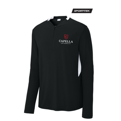 NEW CAPELLA Sport-Tek® Club 1/4-Zip Pullover - Black/White