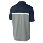 NEW CAPELLA Sport-Tek® UV Micropique Colorblock Polo - Navy/Grey/White
