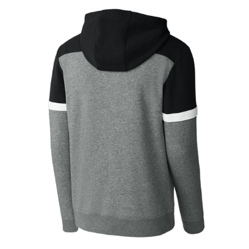 NEW CAPELLA Sport-Tek® Drive Fleece Colorblock Hoodie - Black/Vintage Heather
