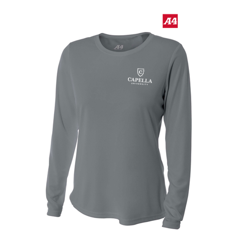 NEW CAPELLA A4 Women’s Cooling Performance Long Sleeve Tee - Graphite