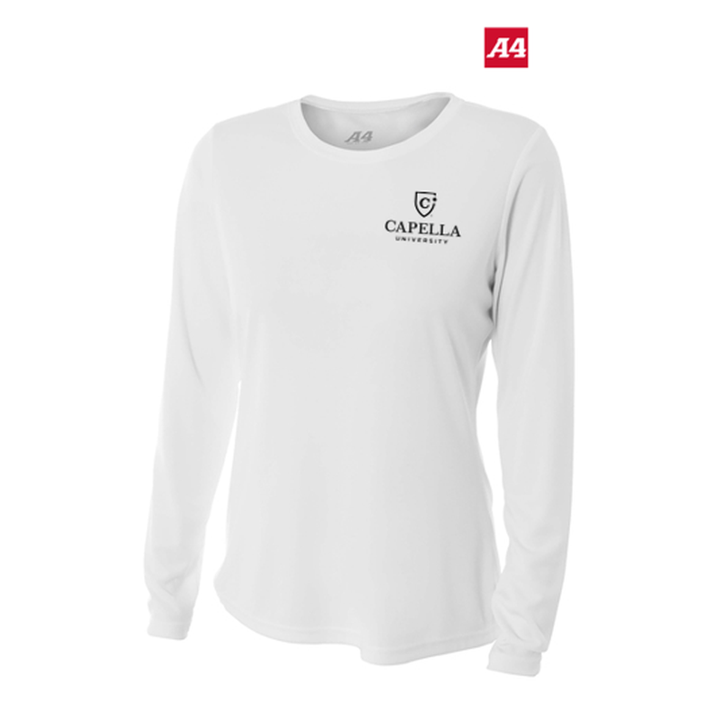 NEW CAPELLA A4 Women’s Cooling Performance Long Sleeve Tee - White