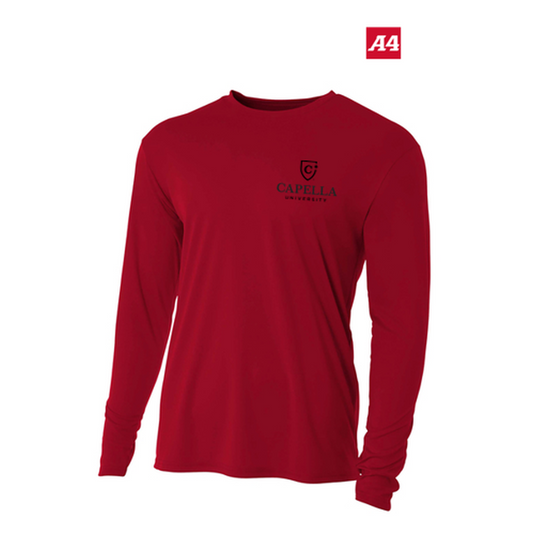 NEW CAPELLA A4 Cooling Performance Long Sleeve Tee - Cardinal
