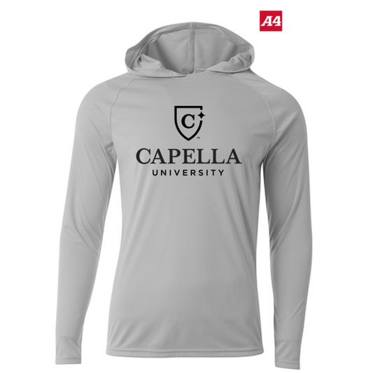 NEW CAPELLA A4 Cooling Performance Long Sleeve Hooded Tee - Silver