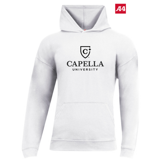 NEW CAPELLA A4 Softek Long Sleeve Hooded Tee - White