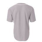 NEW CAPELLA A4 Short Sleeve Full-Button Baseball Top - Grey