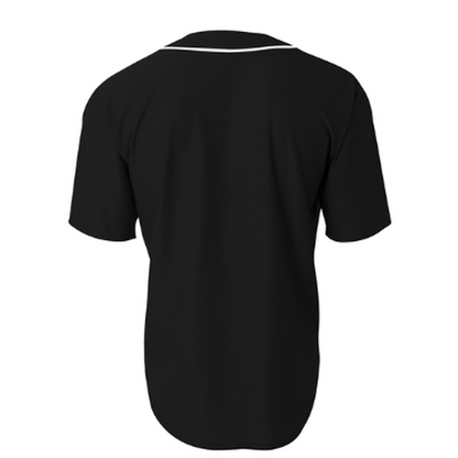 NEW CAPELLA A4 Short Sleeve Full-Button Baseball Top - Black