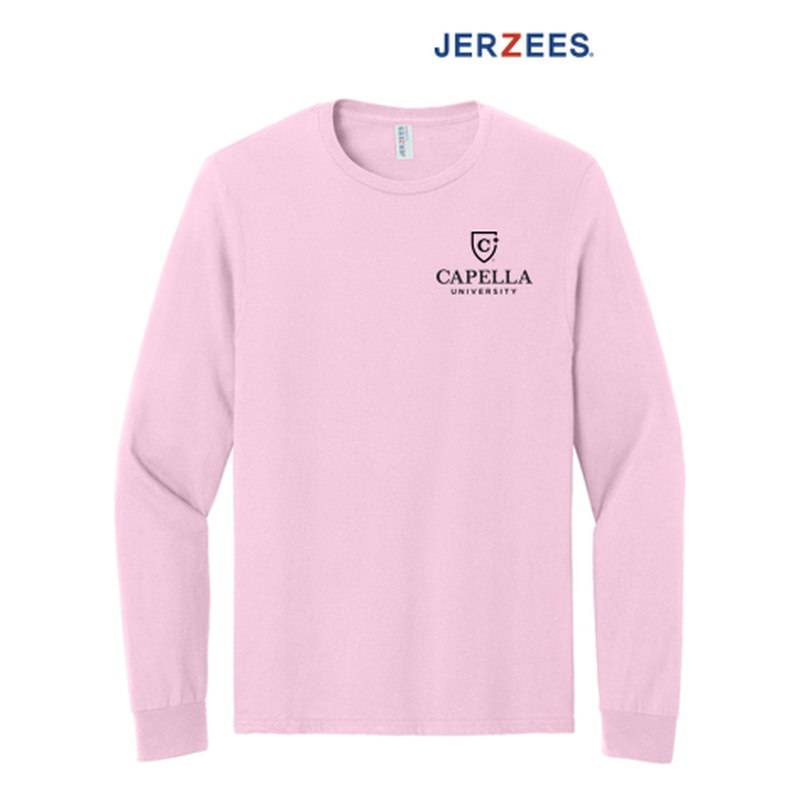 NEW CAPELLA Jerzees Classics® Unisex Cotton Long Sleeve T-Shirt - Classic Pink