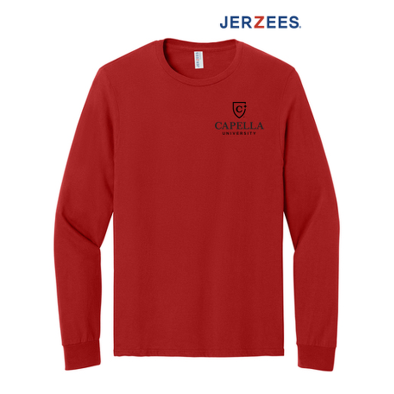 NEW CAPELLA Jerzees Classics® Unisex Cotton Long Sleeve T-Shirt - True Red