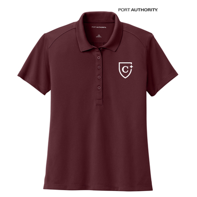 NEW CAPELLA Port Authority® Women’s Wearever Performance Pique Polo - Burgundy