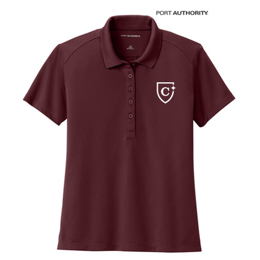NEW CAPELLA Port Authority® Women’s Wearever Performance Pique Polo - Burgundy