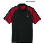 NEW CAPELLA Port Authority® Wearever Performance Pique Colorblock Polo - Black/Red