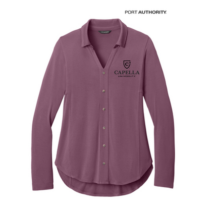NEW CAPELLA Port Authority® Women’s Luxe Knit Button Tunic - Purple Mist