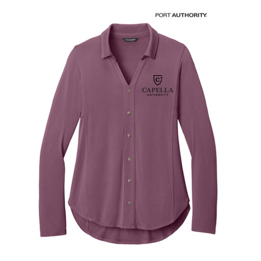 NEW CAPELLA Port Authority® Women’s Luxe Knit Button Tunic - Purple Mist