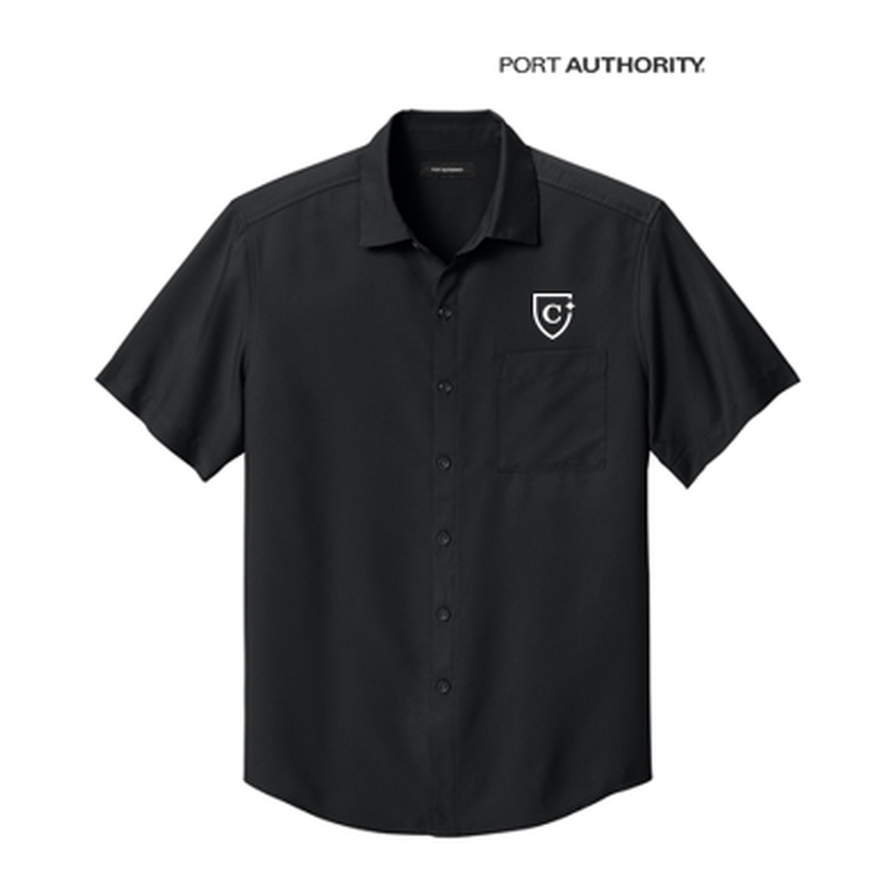 NEW CAPELLA Port Authority® Short Sleeve UV Dockside Shirt - Black