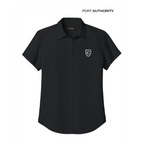 NEW CAPELLA Port Authority® Women’s Short Sleeve UV Dockside Shirt - Deep Black
