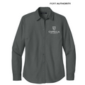 NEW CAPELLA Port Authority® Women’s Long Sleeve Nailhead Easy Care Shirt - Deep Black