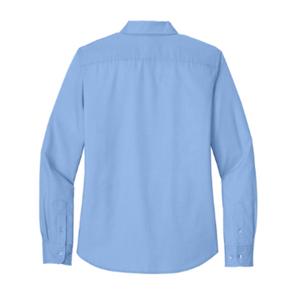 NEW CAPELLA Port Authority® Women’s Long Sleeve Nailhead Easy Care Shirt - Swiss Blue