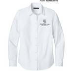 NEW CAPELLA Port Authority® Women’s Long Sleeve Nailhead Easy Care Shirt - White