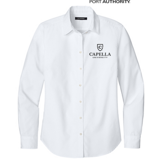 NEW CAPELLA Port Authority® Women’s Long Sleeve Nailhead Easy Care Shirt - White