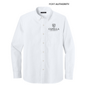 NEW CAPELLA Port Authority® Long Sleeve Nailhead Easy Care Shirt - White