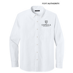NEW CAPELLA Port Authority® Long Sleeve Nailhead Easy Care Shirt - White