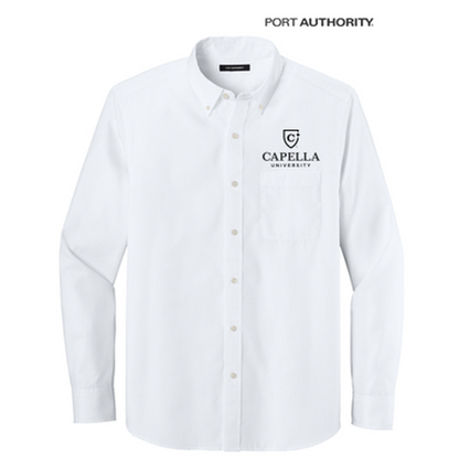 NEW CAPELLA Port Authority® Long Sleeve Nailhead Easy Care Shirt - White